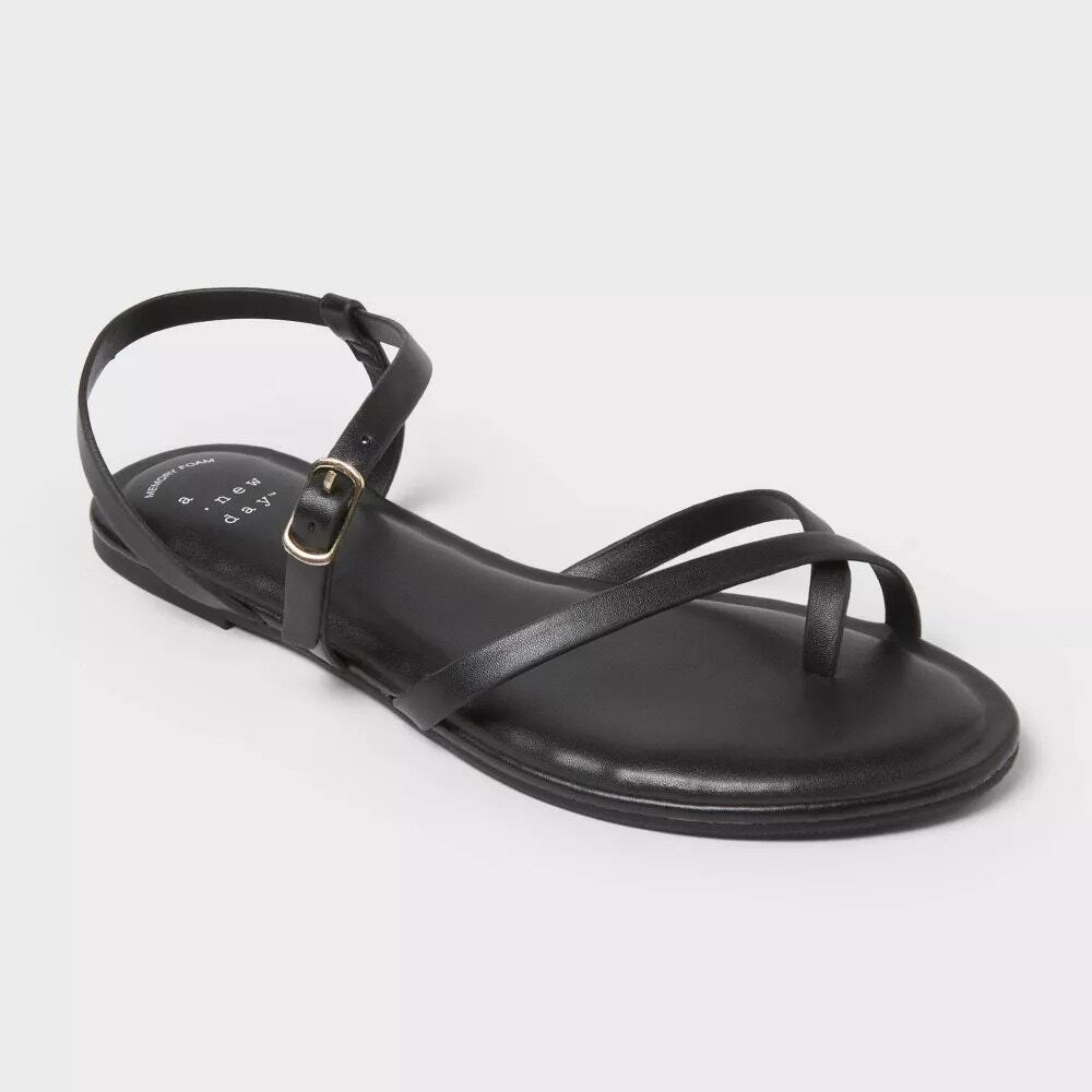 Women’s Alexandra Ankle Strap Sandals - A New Day - Black